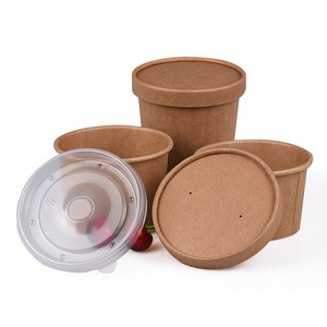 Carta Kraft stampata a parete singola personalizzata porta via Lunch Box ciotola <span class=keywords><strong>per</strong></span> zuppa di insalata tazza di caffè <span class=keywords><strong>per</strong></span> <span class=keywords><strong>imballaggi</strong></span> alimentari - Product Image 2