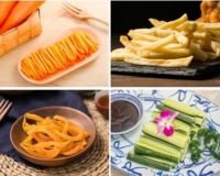 Elektrische commerciële industriële cassavechips & friet snijmachine met hoog rendement motor, 304 roestvrij staal