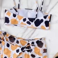 Logo personnalisé d'usine ensemble de bikini à impression numérique 3 pièces pour femmes maillot de bain avec sarongs couverture jupe de plage maillot de bain