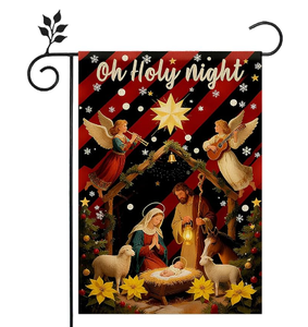 Bandiera da Giardino <span class=keywords><strong>Buon</strong></span> Natale 12x18 Pollici, Albero di Natale Bifacciale per Esterno, Bandiera Decorativa Festiva Invernale per Cortile - Product Image 4