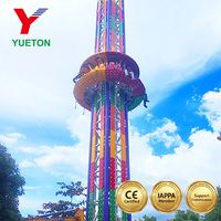 Promotion : Équipement d'attraction Tour de chute rotative colorée pour sites touristiques et grands parcs d'attractions, conception personnalisée OEM, usine YUETON