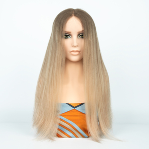 Highlight Blonde Lace Top Jewish <b>Wig</b> 100% European Virgin Hair Kosher Jewish <b>Wig</b> for Hair Loss - Product Image 1