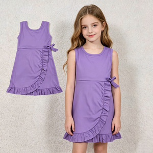 RTS Fashion Children's Little Girls Casual Floral Print Breathable Ruffles Play Tennis Yoga Sports Dress Shorts Lined <b>Clothes</b> - Product Image 6