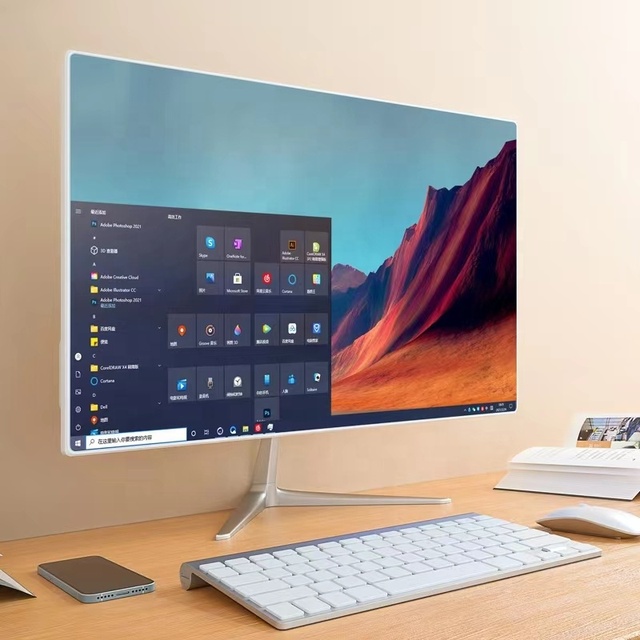 Wholesale Thin Cheap All in One Pc case Desktops OEM Customized Flat Full HD 22/24 Inch I3/i5/i7 Gaming Business AIO PC