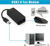 Módem Externo USB 2.0 3 en 1 para Datos, Voz y Fax, 56K V.92 V.90 CX93010 WIN7, Recibe, Envía y Recibe Faxes en el Ordenador con Cable RJ11