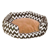 Lit pour chat et chien de mode en gros, motif diamant, design orthopédique écologique, housse amovible, forme hexagonale, toutes saisons