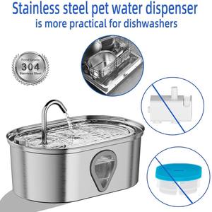 Fontaine à eau automatique en acier inoxydable pour chiens et chats, abreuvoir à eau courante détachable WF170 - Product Image 2