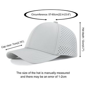 <span class=keywords><strong>Casquette</strong></span> de baseball à séchage rapide avec logo personnalisé, imperméable, perforée au laser, respirante, 6 panneaux, pour le golf et le sport - Product Image 5