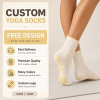 Chaussettes de yoga et de Pilates personnalisées pour femmes et jeunes, respirantes, antidérapantes, avec logo sur le dessus, idéales pour le sport en intérieur