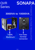 Stabilisateur de tension AVR monophasé SONAPA QVR-5000VA de type relais pour usage domestique 220v AC