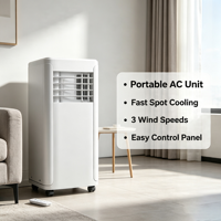 Climatiseur portable vertical sur pied, à succès, avec accessoires complets, pour un refroidissement quotidien