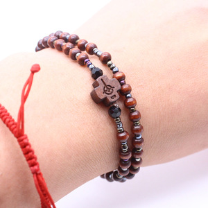 2024 all'ingrosso 59 Mini <span class=keywords><strong>rosario</strong></span> perline di legno perline elastiche Yago nero croce perline <span class=keywords><strong>rosario</strong></span> bracciale <span class=keywords><strong>da</strong></span> polso per gli uomini - Product Image 4