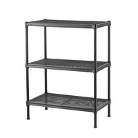 Étagère de rangement en métal réglable multi-usages à 3, 4 ou 5 niveaux en acier époxy noir pour la maison