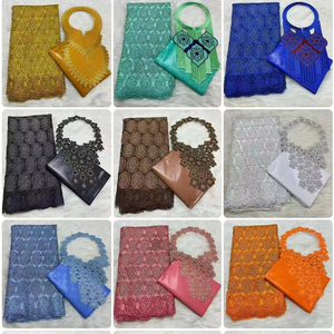 Encaje de Dubái Ecológico de Poliéster/Algodón Bordado para Tela de Malla Voile, Tejido Impermeable para Vestidos de Novia de Niñas/Niños - Product Image 1