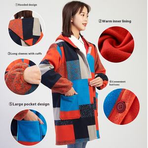 大人用ユニセックス長袖ベルベットパッド入りポリエステルCE認証UVプリント高視認性作業服抗ピリング冬用コート - Product Image 1