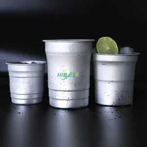 Custom Coated Aluminum Cup Disposable 270ml 480ml 600ml Aluminum Recyclable Cup For Hot Drinks