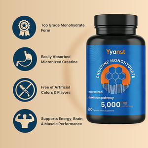 Créatine monohydrate micronisée à absorption facile en capsules pour adultes - Faible teneur en glucides, qualité alimentaire naturelle, soutient la santé - Product Image 5