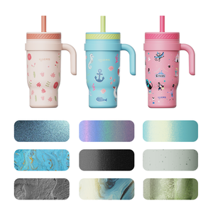 Haers gepersonaliseerde logo voedselveilige geïsoleerde sportfles voor kinderen met rietje - Product Image 3