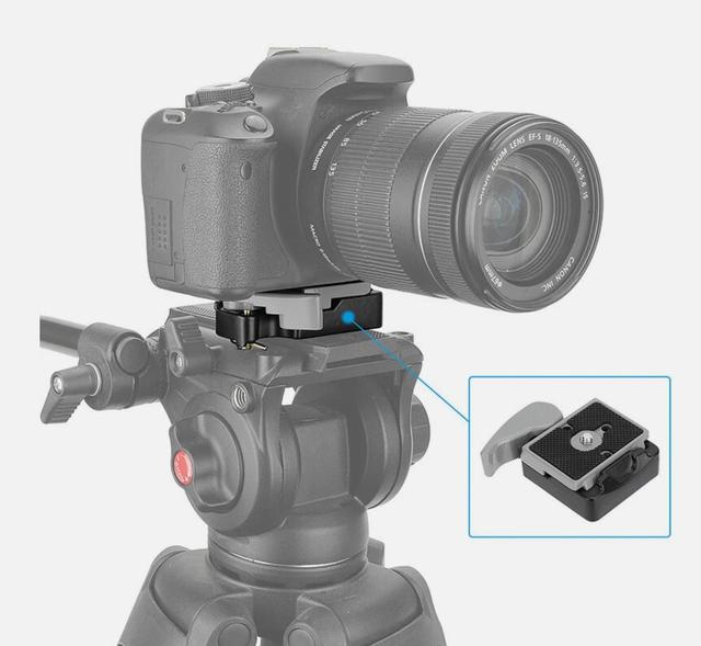 Manfrotto PL14 Aluminum Alloy Gray Tripod QR Plate Camera Accessory for 1/4 Inch Screw Base Compatible 804RC2 486RC2 496RC2