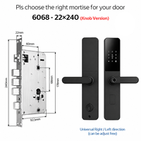 Harga Pabrik Kunci Pintu Pintar Tuya dengan Penyimpanan Cloud & Kartu Memori, WiFi, Buka Kunci Sidik Jari untuk Pintu Kayu