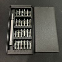 Kit de 24 embouts de tournevis magnétiques de précision avec boîte ABS, outils de réparation multi-usages pour ordinateurs portables, PC, téléphones portables, poche, manche en aluminium, OEM