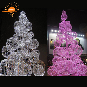 Décorations <span class=keywords><strong>de</strong></span> noël géantes en plein air, aménagement paysager artificiel en métal, led éclairé, arbre ruban en spirale <span class=keywords><strong>de</strong></span> noël, <span class=keywords><strong>2022</strong></span> - Product Image 2