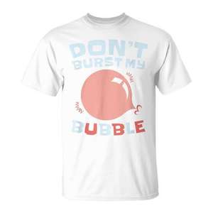 T-shirt promotionnel à thème chewing-gum avec la citation « Don't Burst My Bubble » - Product Image 1