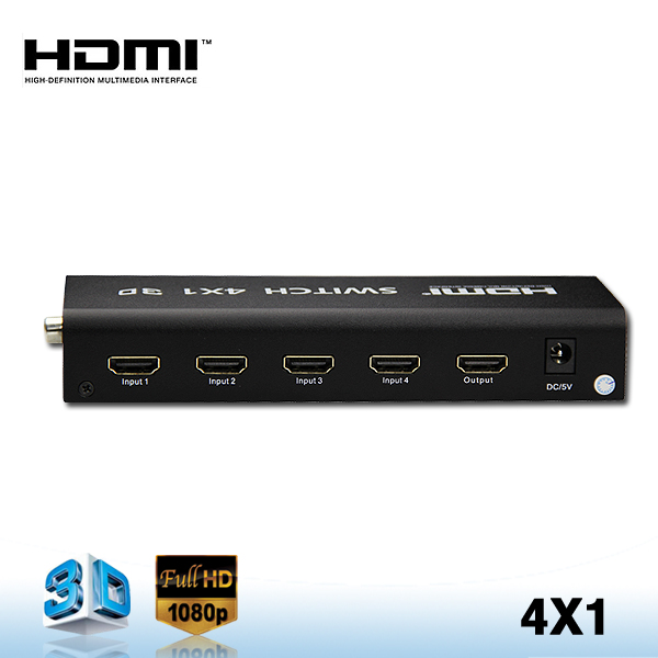 Профессиональный пульт дистанционного управления HDMI цифровой аудио-видео коммутатор смеситель 4x1 поддержка 3D, 1