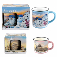 Tasses à café en porcelaine personnalisables de 11 oz pour souvenirs touristiques, avec logo sur mesure, pour les boutiques de cadeaux