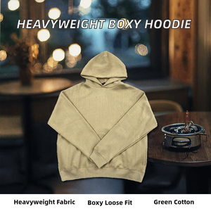 Oferta de Fábrica: Sudadera Oversize de Algodón 100% de 500 g/m² para Hombre, de Doble Capa, Hombro Caído, Ajuste Holgado, Color Liso, Ecológica - Product Image 2