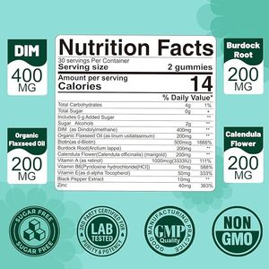 Gomitas DIM sin azúcar para hombres y mujeres, personalizadas por la fábrica, OEM/ODM, con biotina para el equilibrio hormonal. - Product Image 6