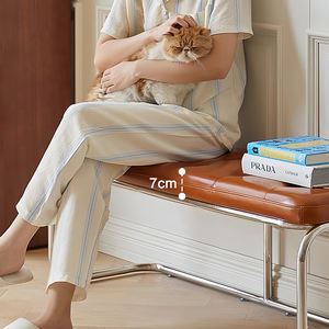 Banco de Zapatos Moderno de Cuero de <span class=keywords><strong>Segunda</strong></span> <span class=keywords><strong>Mano</strong></span> para Sala de Estar, Uso Doméstico, Estilo de Lujo Ligero, Sensación de Alta Gama, Ajustable, Largo, para el Dormitorio - Product Image 5