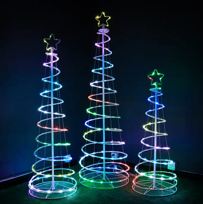 الصمام ضوء ملون معدن الحديد طوي عيد الميلاد شجرة للمنزل حزب ديكور داخلي في الهواء الطلق