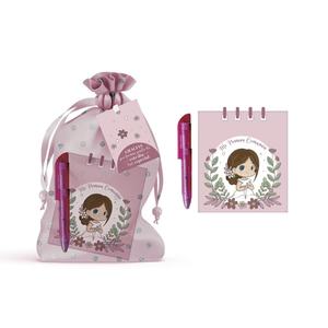 Libreta y Bolígrafo de Primera Comunión para Niñas, Artículos Elegantes para Eventos Religiosos, Bolsa de 12 Piezas - Product Image 2