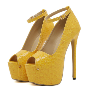 Sandalias de Plataforma Amarillas de Verano 2025 para Mujer, con Punta Abierta, Tacones Altos, Amortiguación, Elegantes Zapatos de Fiesta para Exhibiciones de Moda - Product Image 6