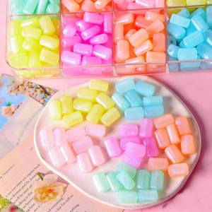 Perles carrées transparentes en acrylique chatoyant, couleur dégradée, trou droit, matériaux et accessoires pour boucles d'oreilles DIY - Product Image 1