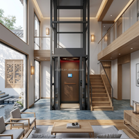 Ascenseur de villa pour la maison, élégant ascenseur domestique avec structure en acier, prix de l'ascenseur de luxe pour maison