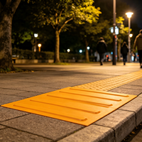 Autocollants de sol antidérapants en PVC pour trottoirs, avec briques réfléchissantes, pour signalisation de voies piétonnes et avertissement pour aveugles