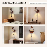 Applique murale en travertin, abat-jour en pierre naturelle conique, LED E27 3000K blanc chaud, pour chambre à coucher, chevet, couloir, dressing