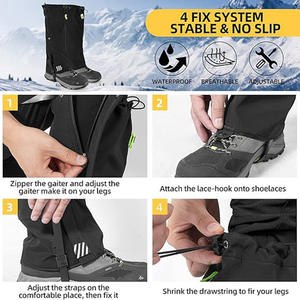 Ghette per gambe impermeabili e regolabili per stivali da neve per escursioni a piedi a caccia di alpinismo e racchette da neve - Product Image 5