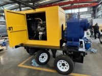 Moteur diesel de 8 pouces à deux roues monté sur remorque Pompe à eau électrique centrifuge auto-amorçante sans obstruction Pompe pour système d'irrigation