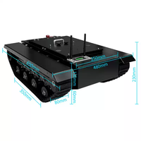 Plateforme mobile robotisée sur chenilles WD avec encodeur à double ligne 1000, charge utile 50 kg (Kit éducatif à double moteur 300W) - Vitesse réglable 0-2 m/s
