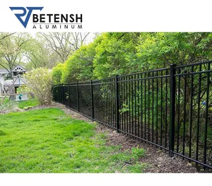 Garden supplier Flush Bottom 3/4 Horizontal Rail Curve Top Aluminum fence