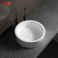 Tkr — Lavabo de salle de bains en pierre, vaisselle sanitaire de luxe moderne, Surface unie, lavage des mains, Lavabo de bateau, Lavabo