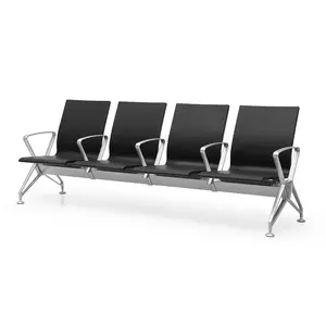 High Quality Airport Waiting Chair 4 Seater Aluminium Pu Metal Waiting Lounge Bench Chair