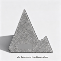 Support de téléphone pliable personnalisable en RPET écologique, organiseur de câbles, support de bureau triangulaire pour la maison et le bureau