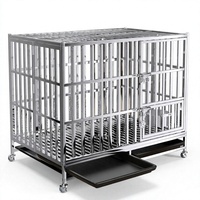 Cage pliable en acier inoxydable pour chien 95x65x79cm pour bouledogue anglais, bouledogue français, corgi