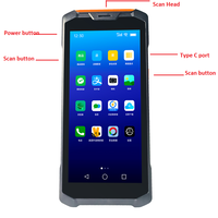 HONGWEN Z1L Android 14, Terminal Portátil PDA con Escáner 1D/2D, Pantalla HD+ de 5.5 Pulgadas, Memoria de 32/64 GB, 4G, WiFi, BT, NFC, para Logística de Inventario