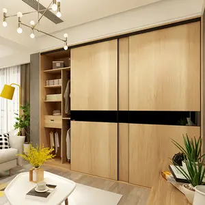 Kunden spezifische Schiebe-Schränke mit Schiebetüren, moderne Schlafzimmer-Möbel, Spiegel-Holz begehbarer Schrank für Kleidung