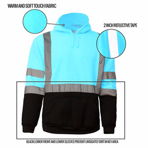 Felpa <span class=keywords><strong>da</strong></span> uomo Hi Vis felpa con cappuccio abbigliamento di sicurezza riflettente ad alta visibilità uniformi <span class=keywords><strong>da</strong></span> <span class=keywords><strong>lavoro</strong></span> - Product Image 6